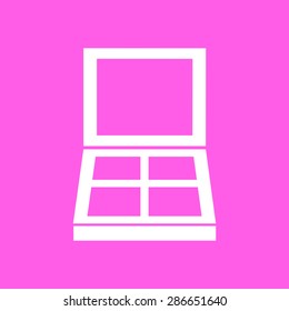 Makeup eye shadow pink icon. Vector illustration