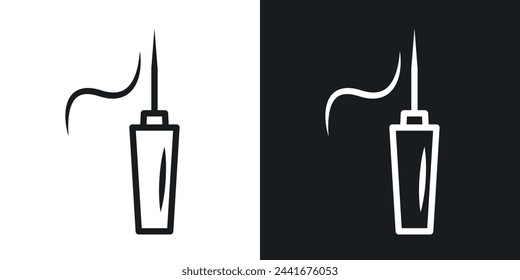 Make-up Eyeliner Brush Essentials Symbole. Beauty Eye Liner Anwendung und Präzisions-Symbole.