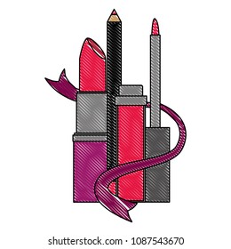makeup eyeliner mascara and lipstick