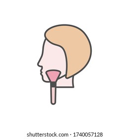 Maquillaje, cara, icono de chica. Sencillo esquema coloreado vector de iconos de belleza para ui y ux, sitio web o aplicación móvil
