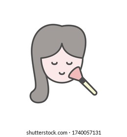 Maquillaje, cara, icono de chica. Sencillo esquema coloreado vector de iconos de belleza para ui y ux, sitio web o aplicación móvil