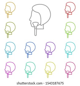 Makeup, face, girl multi color icon. Simple thin line, outline vector of beauty icons for ui and ux, website or mobile application