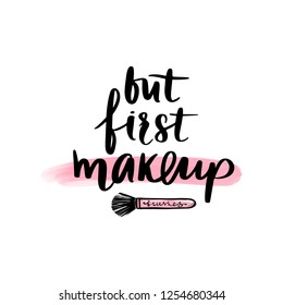 Makeup Fashion Logo Lettering Illustration Calligraphy Stock Vector ...