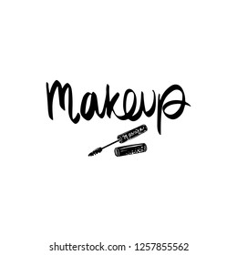 Makeup Fashion Logo Lettering Illustration Calligraphy Stock Vector ...