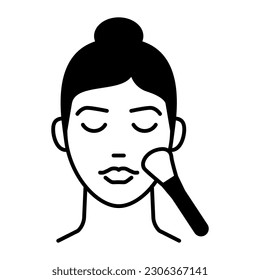 Makeup and female beauty icon, woman applying makeup to her face