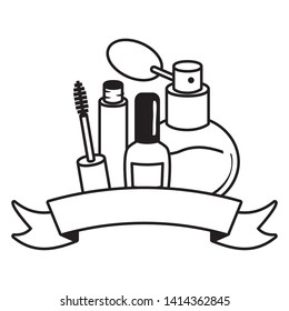 makeup female things pop art elements vector illustration