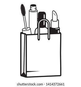 makeup female things pop art elements vector illustration
