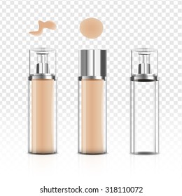 Makeup Foundation Bottle Glass Cream Beauty Package, Vector