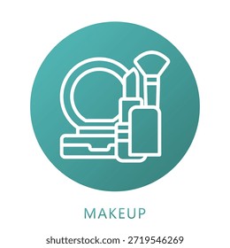Relleno De Gradiente De Maquillaje, Icono De Ilustración Mini Relacionado Con El Cuidado Personal, Tienda De Belleza, Cuidado Corporal Y Más. Uso Para El Concepto Moderno, Ui, Web Ux Y Desarrollo De App.