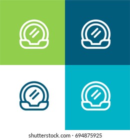Makeup green and blue material color minimal icon or logo design
