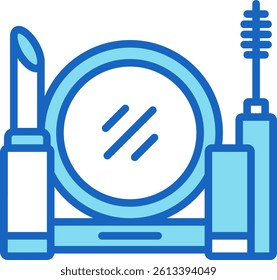 Makeup Icon Blue Vector Illustration