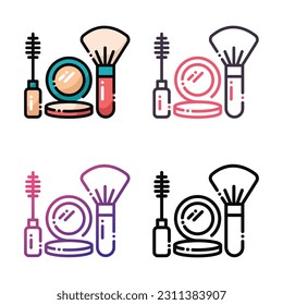 Makeup icon design in four variation color