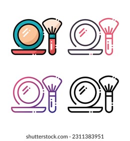 Makeup icon design in four variation color