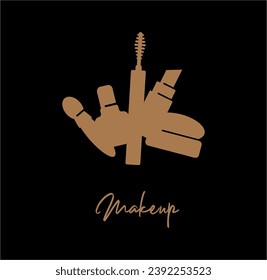 makeup icon on black background