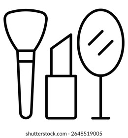 icono de maquillaje Esquema aislado logo marca