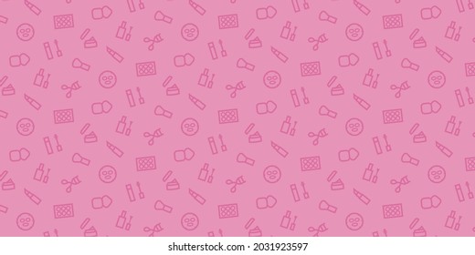 Makeup icon pattern background for website or wrapping paper (Pink version)