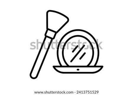 Makeup icon. icon related to makeup application and beauty tools. line icon style. element illustration