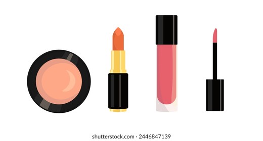 Makeup icon set. Flat style. Vector icons