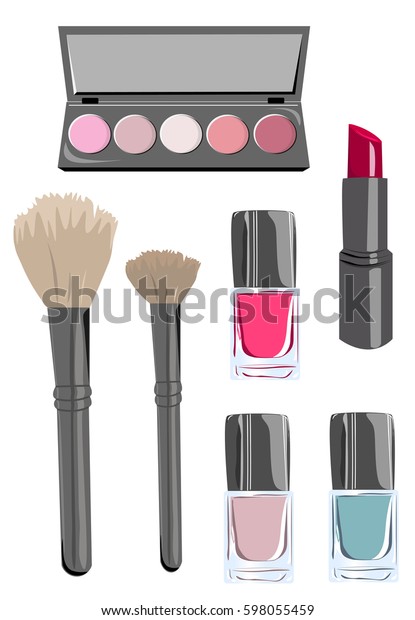Makeup Icons Cosmetics Set Nail Polish Stock Vector Royalty Free