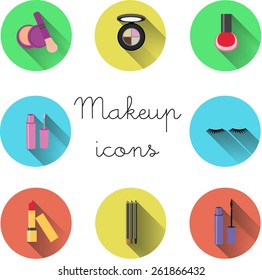 Makeup icons flat design