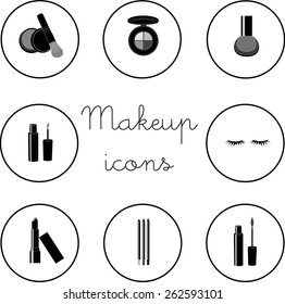 Makeup icons flat design