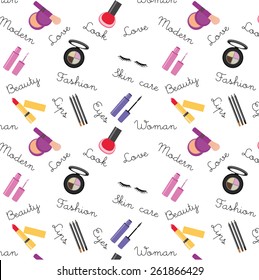 Makeup icons flat design, pattern