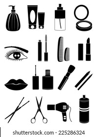 Makeup icons set