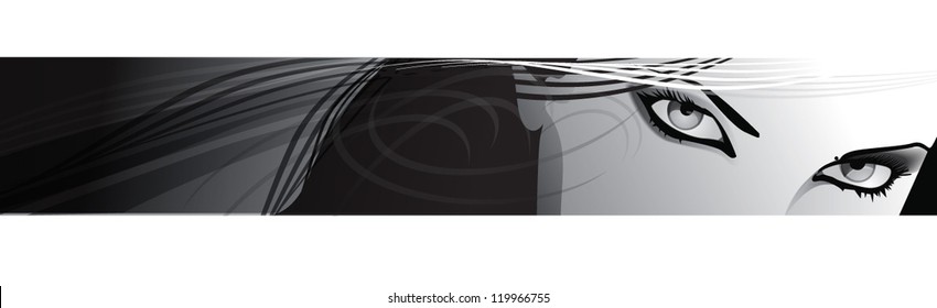 make-up illustration black and wight