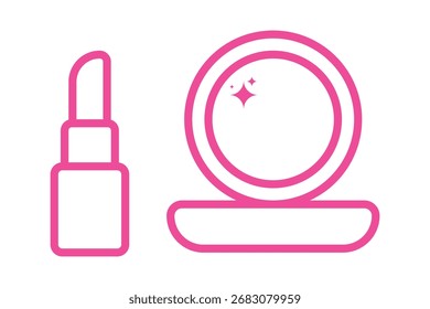 Ilustración de maquillaje sobre un fondo blanco
