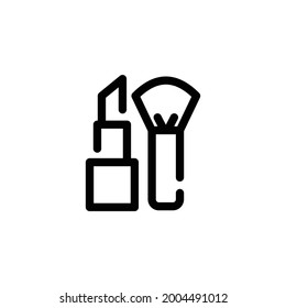 Makeup incomplete line art icon template
