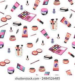 Makeup Items on White vector