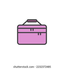 Makeup kit bag filled outline icon, line vector sign, linear colorful pictogram isolated on white. Symbol, logo illustration. Vector graphics