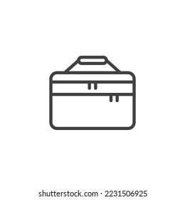Make-up Kit Tasche Linie Symbol. lineares Stilzeichen für mobiles Konzept und Webdesign. Kosmetikbeutel Umriss Vektorsymbol. Symbol, Logo-Abbildung. Vektorgrafik