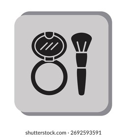 Icono del kit de maquillaje. Icono de la caja cosmética
