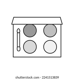 Makeup kit linear icon. Thin line illustration. Eyeshadows. Contour symbol. Vector isolated outline drawing.