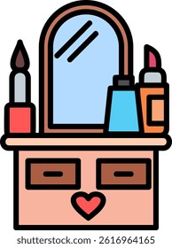 makeup Line Filled Vector Icon Design