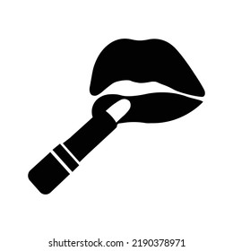 Marcas de maquillaje y icono de lápiz labial | Ilustración del vector negro |