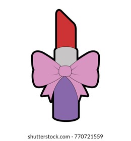 makeup lipstick with bowntie
