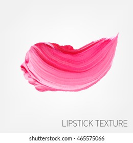 Makeup lipstick brush painted watercolor background. Art abstract brush paint texture design acrylic stroke poster vector illustration. Perfect design for headline, logo and sale banner. 