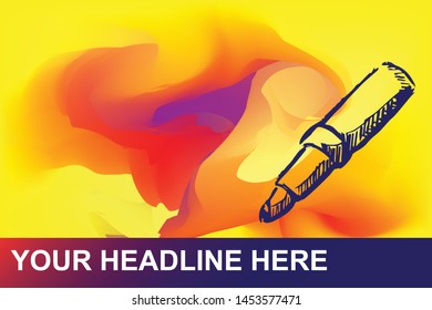 Makeup Lipstick Icon. Creative Abstract Art Background with Color Yellow, Red, Violet. Graphic Design Concept, Flat, Line, Element, Vector Illustration EPS 10.