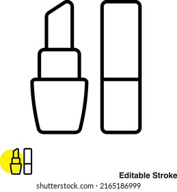 Icono de línea de vectores de lápiz labial de imagen
