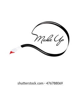 Makeup logo. Makeup brush.