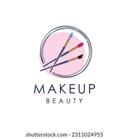 Makeup logo design with modern unique style idea