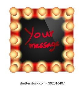 Makeup mirror with bulbs
