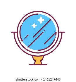 Makeup mirror color line icon. Beauty salon sign. Pictogram for web page, mobile app, promo. UI/UX/GUI design element. Editable stroke.
