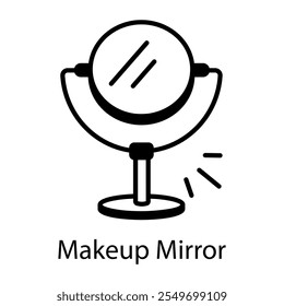 Icono de espejo de maquillaje en estilo de línea