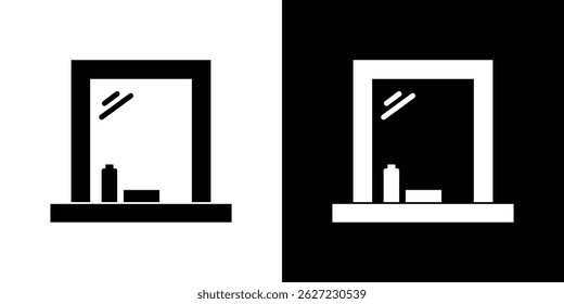 Makeup mirror icon vector, solid illustration, pictogram