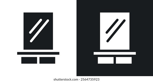 Makeup mirror icons in flat syle