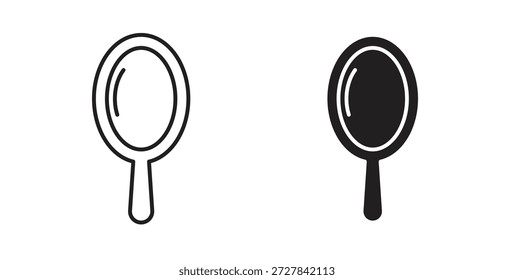 Makeup mirror icons. Outline icons vector collection. flat illustrations