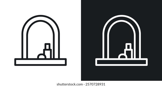 Makeup mirror icons set vectors on white background.